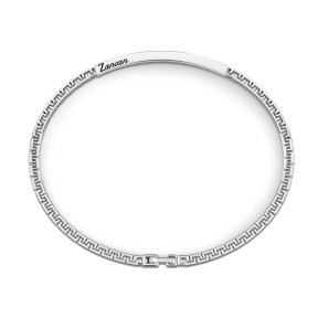 ZANCAN BRACCIALE IN ARGENTO CON TARGA E PIETRE MARRONI - EXB729-MA