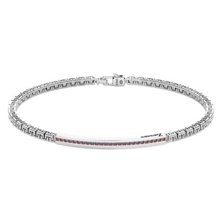 ZANCAN BRACCIALE IN ARGENTO CON TARGA E PIETRE MARRONI - EXB729-MA