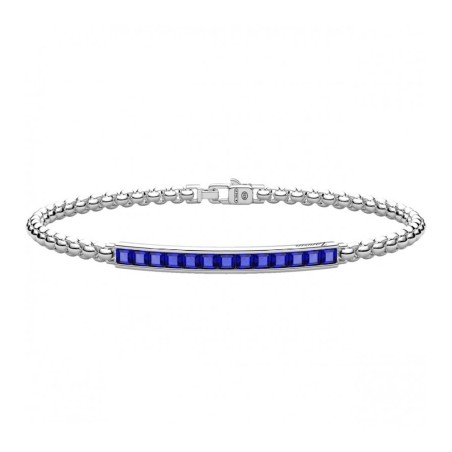 ZANCAN BRACCIALE UOMO IN ARGENTO CON SPINELLI BLU - ESB308-BL