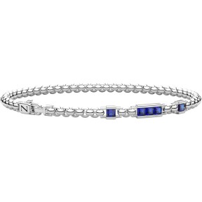 ZANCAN BRACCIALE DA UOMO IN ARGENTO E SPINELLI BLU - ESB311-BL