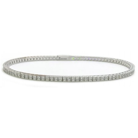 ZANCAN BRACCIALE UOMO TENNIS IN ARGENTO BRUNITO CON SPINELLI BIANCHI - ESB075-B-19