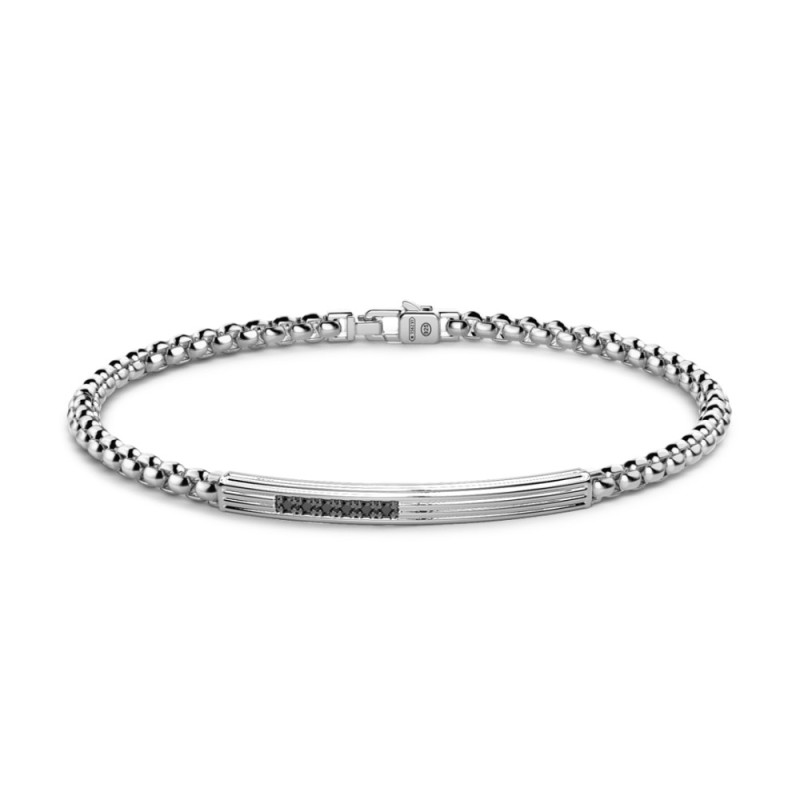 ZANCAN BRACCIALE IN ARGENTO CON SPINELLI NERI – INSIGNIA 925 – EXB955-BL